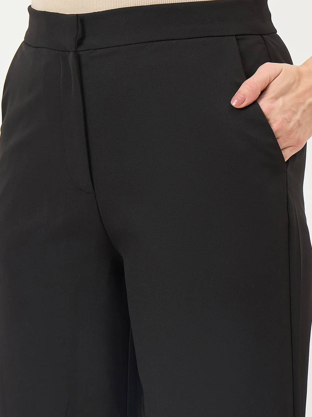 Madame Black Stretch Slim-Fit Trousers - Image 7