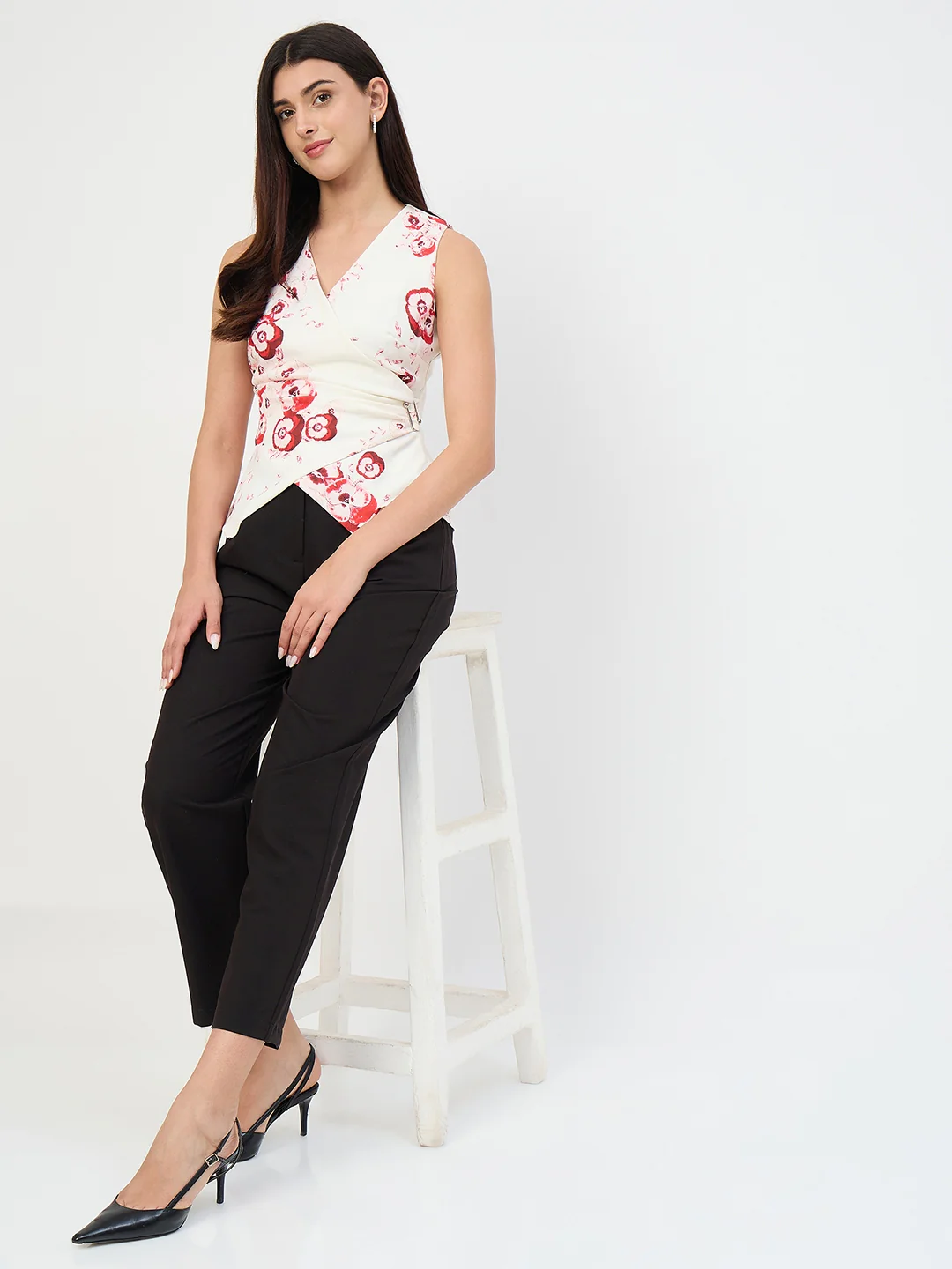 Madame Black Pleated Formal Trousers - Image 3