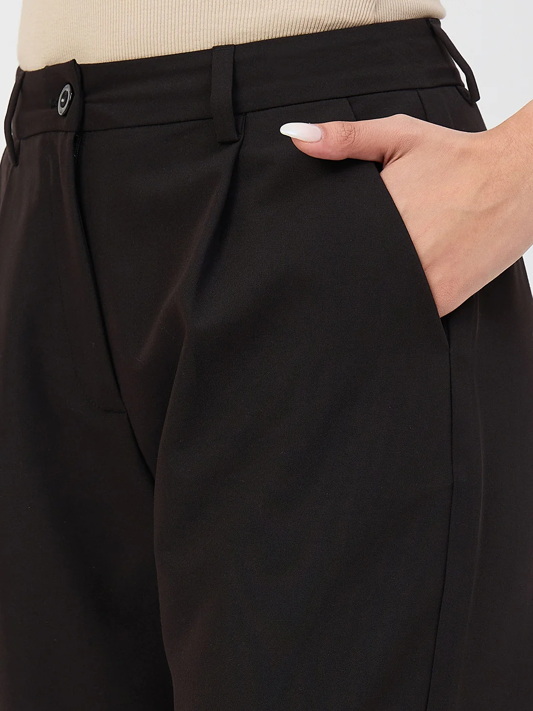 Madame Black Pleated Formal Trousers - Image 7