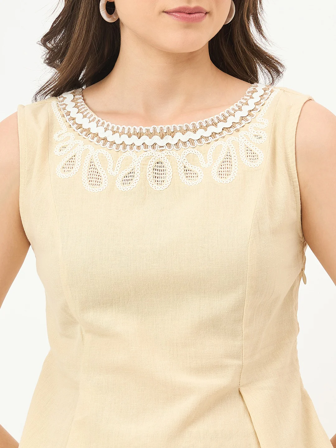 Madame Beige Embroidered Co-ord Set - Image 8
