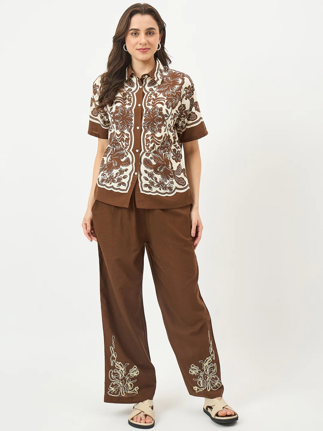 Madame Brown Embroidered Co-ord Set