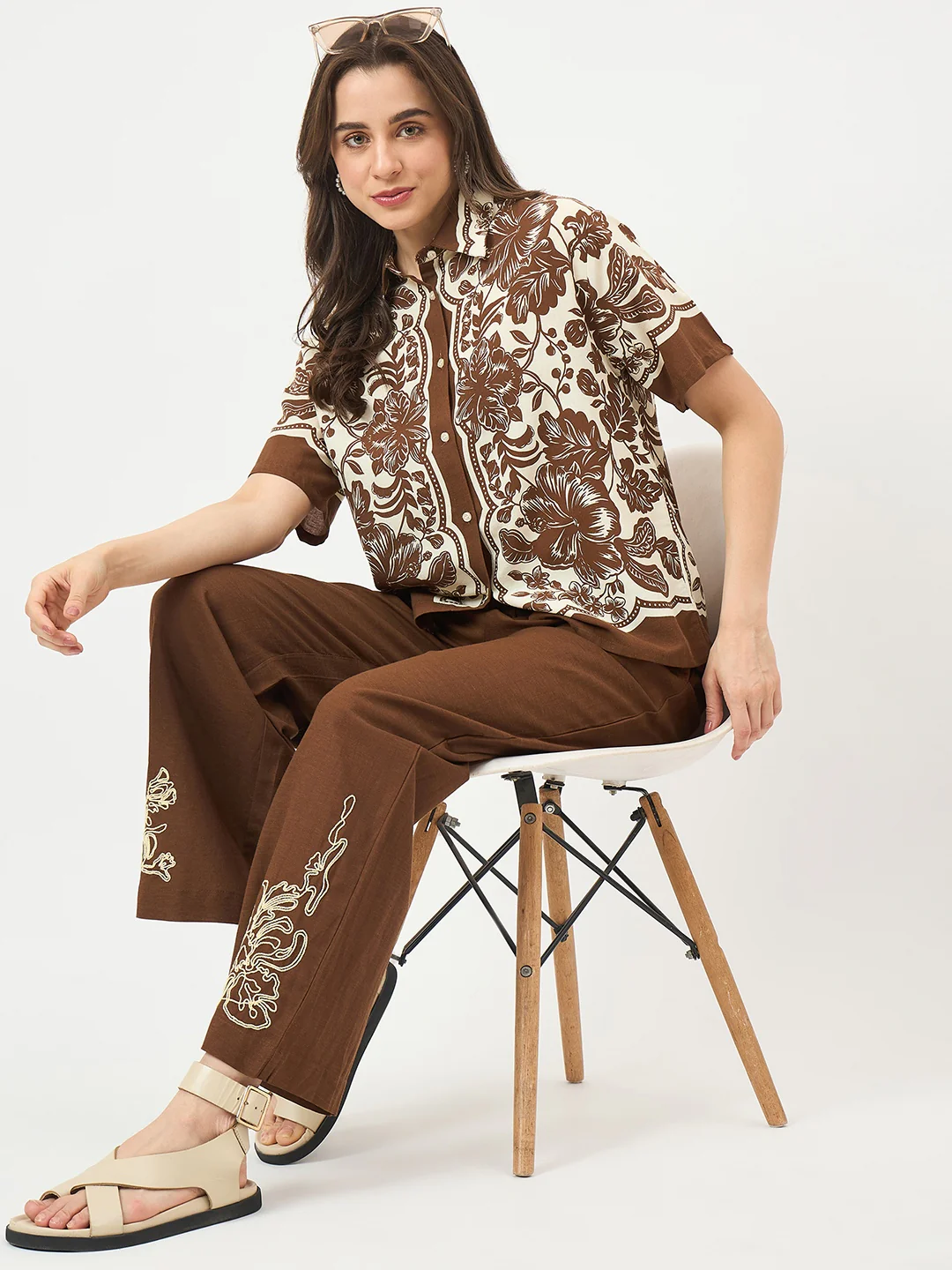 Madame Brown Embroidered Co-ord Set - Image 2