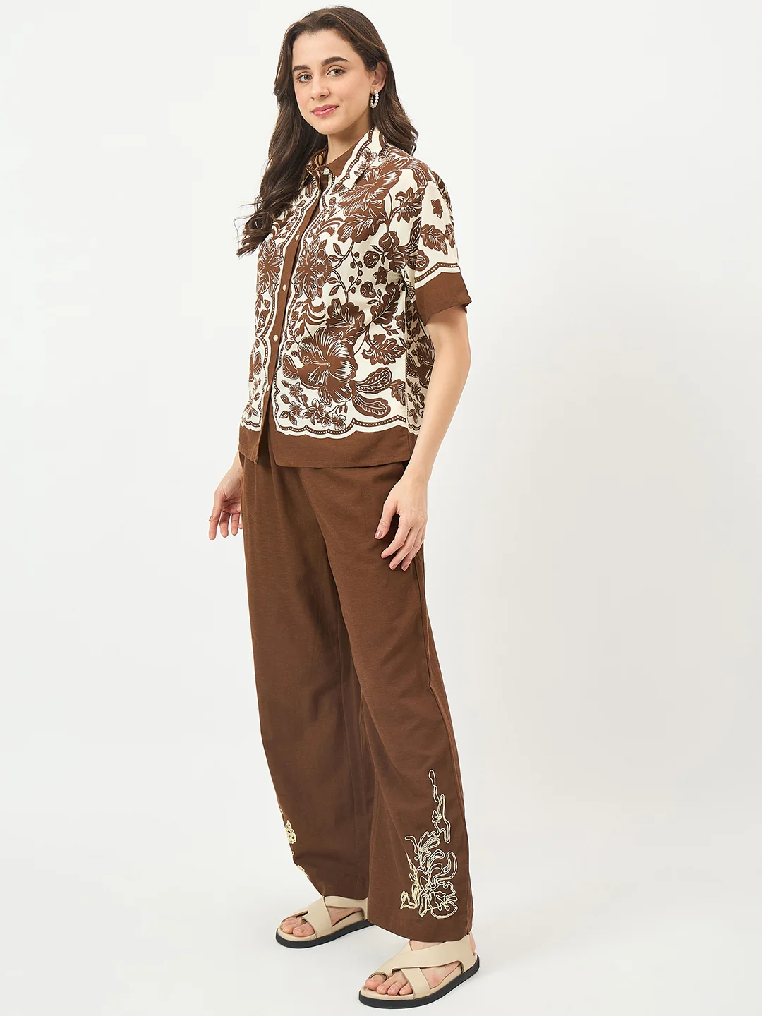 Madame Brown Embroidered Co-ord Set - Image 5