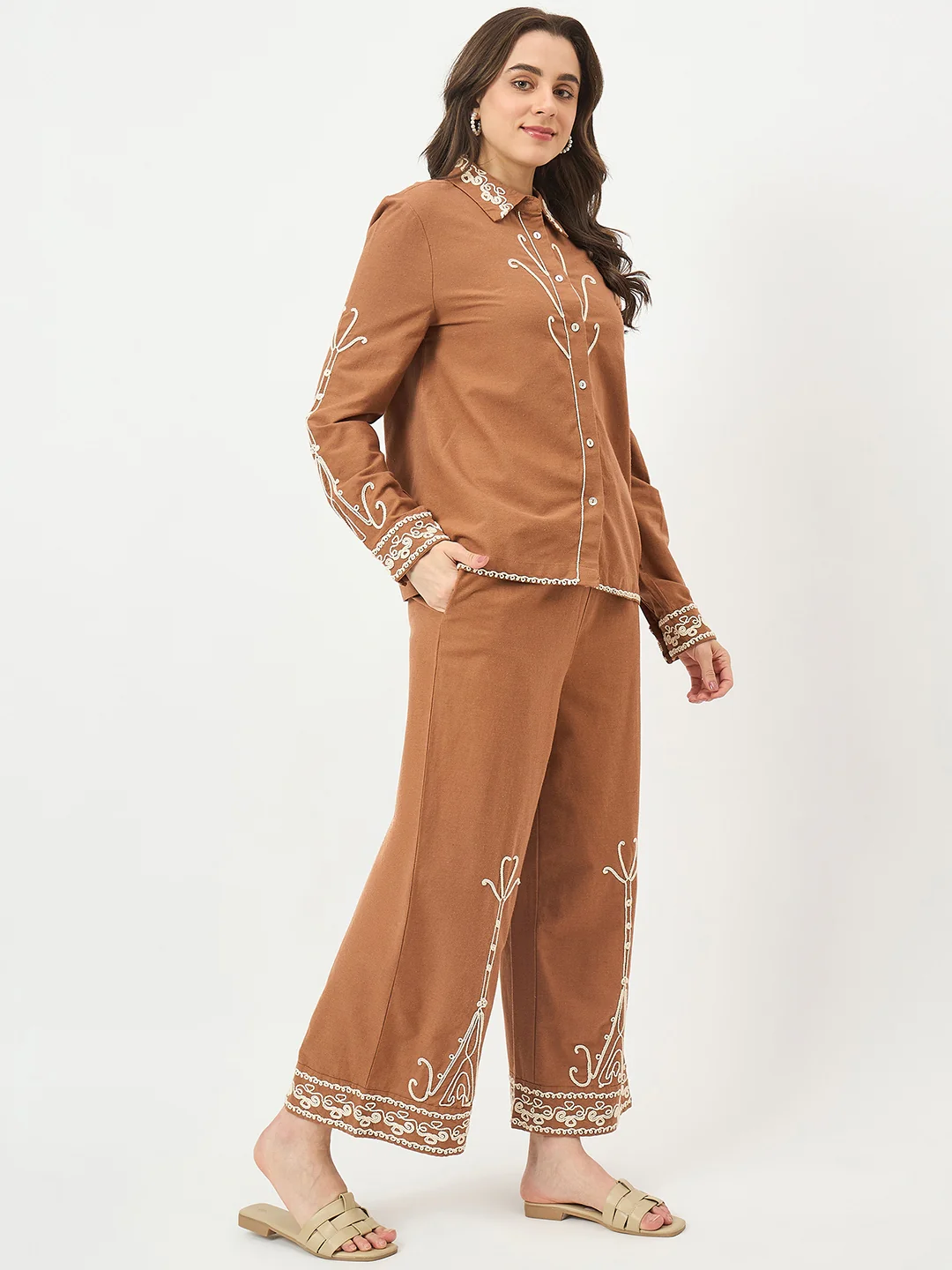 Madame Brown Embroidered Co-ord Set - Image 5