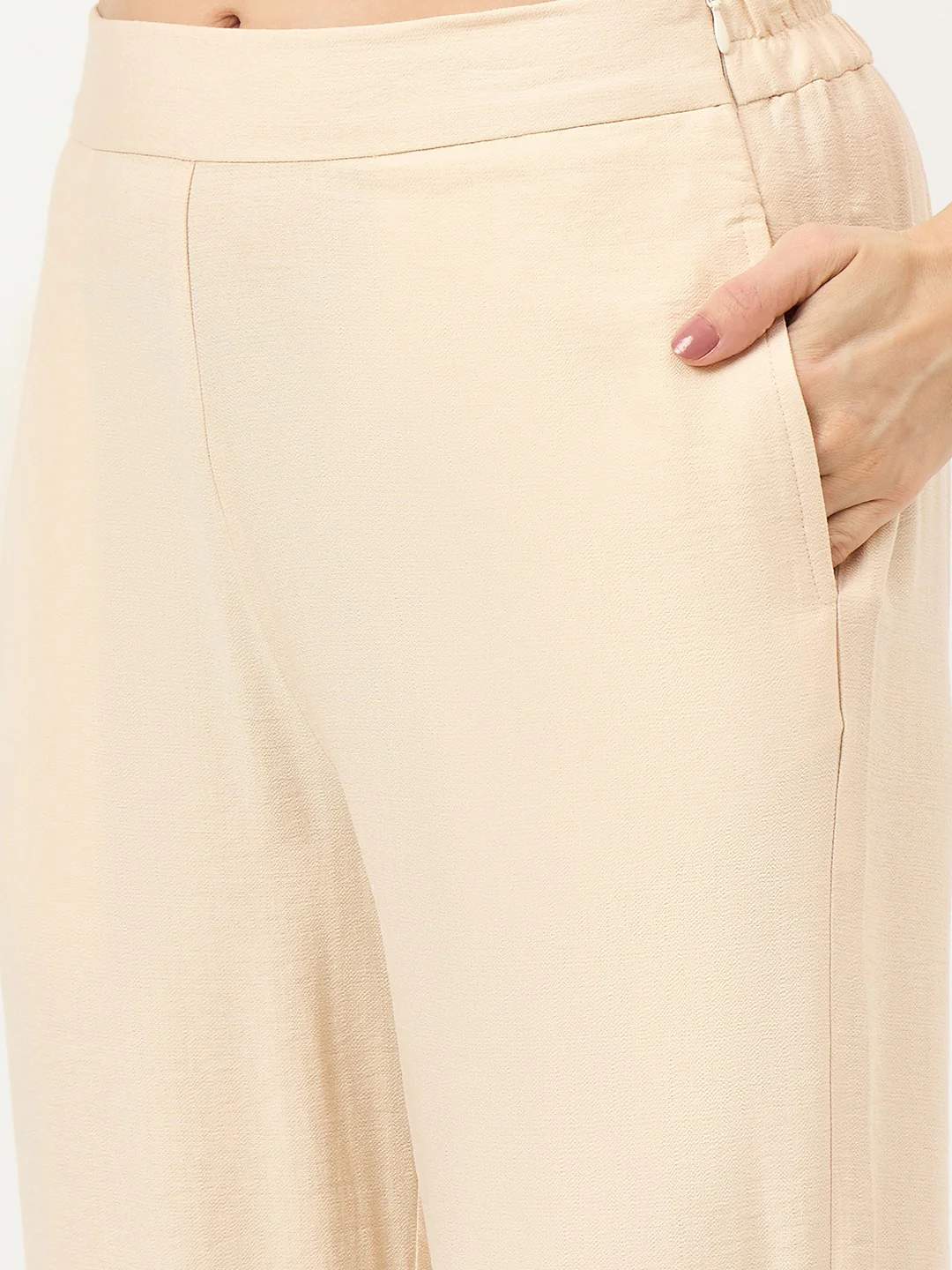 Madame Beige Rayon-Blend Co-ord Top - Image 7