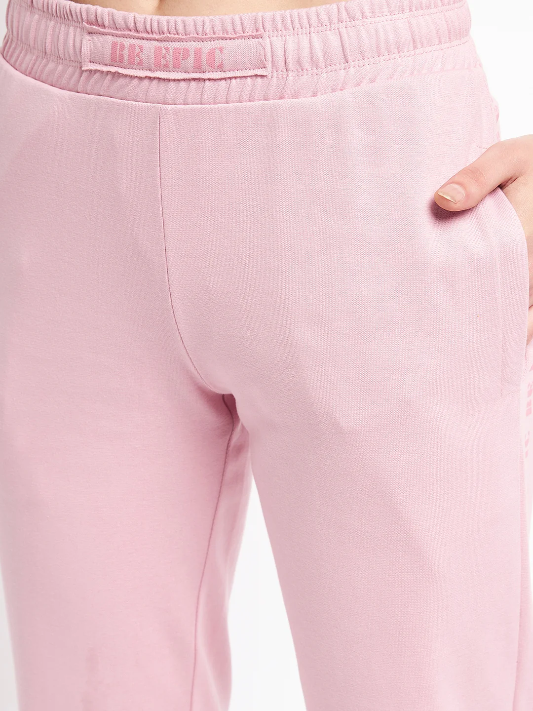 Msecret Solid Dusty Pink Track Bottom With Pockets - Image 6