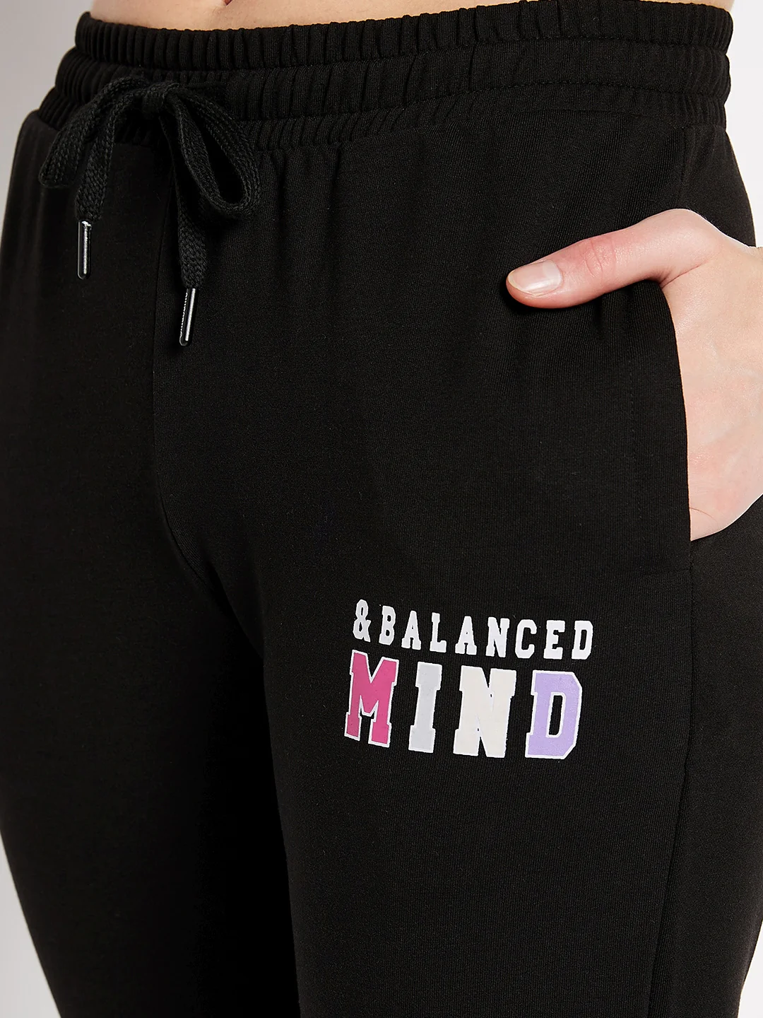 Msecret Black Printed Mid-Rise Cotton Track Bottom - Image 6