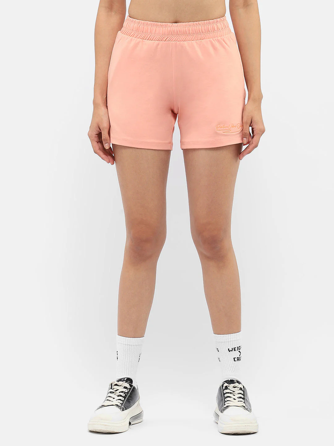 mSECRET Typography Peach Running Shorts - Image 2