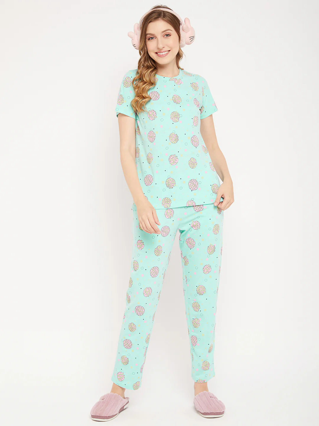 Msecret Aqua Cotton 2 Pc Cotton Nightsuit - Image 2