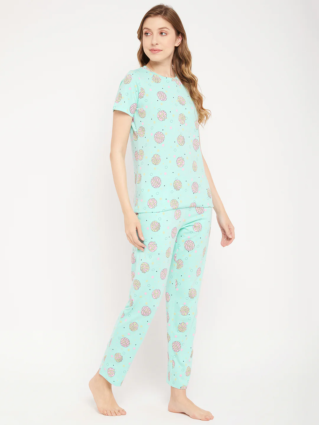 Msecret Aqua Cotton 2 Pc Cotton Nightsuit - Image 4