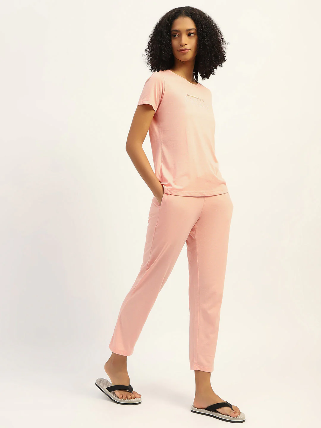 mSECRET Printed Peach Nightsuit Set - Image 4