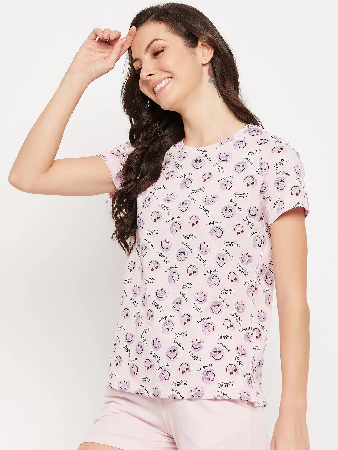 mSECRET Baby Pink Crew Neckline Cotton Nightsuit - Image 2