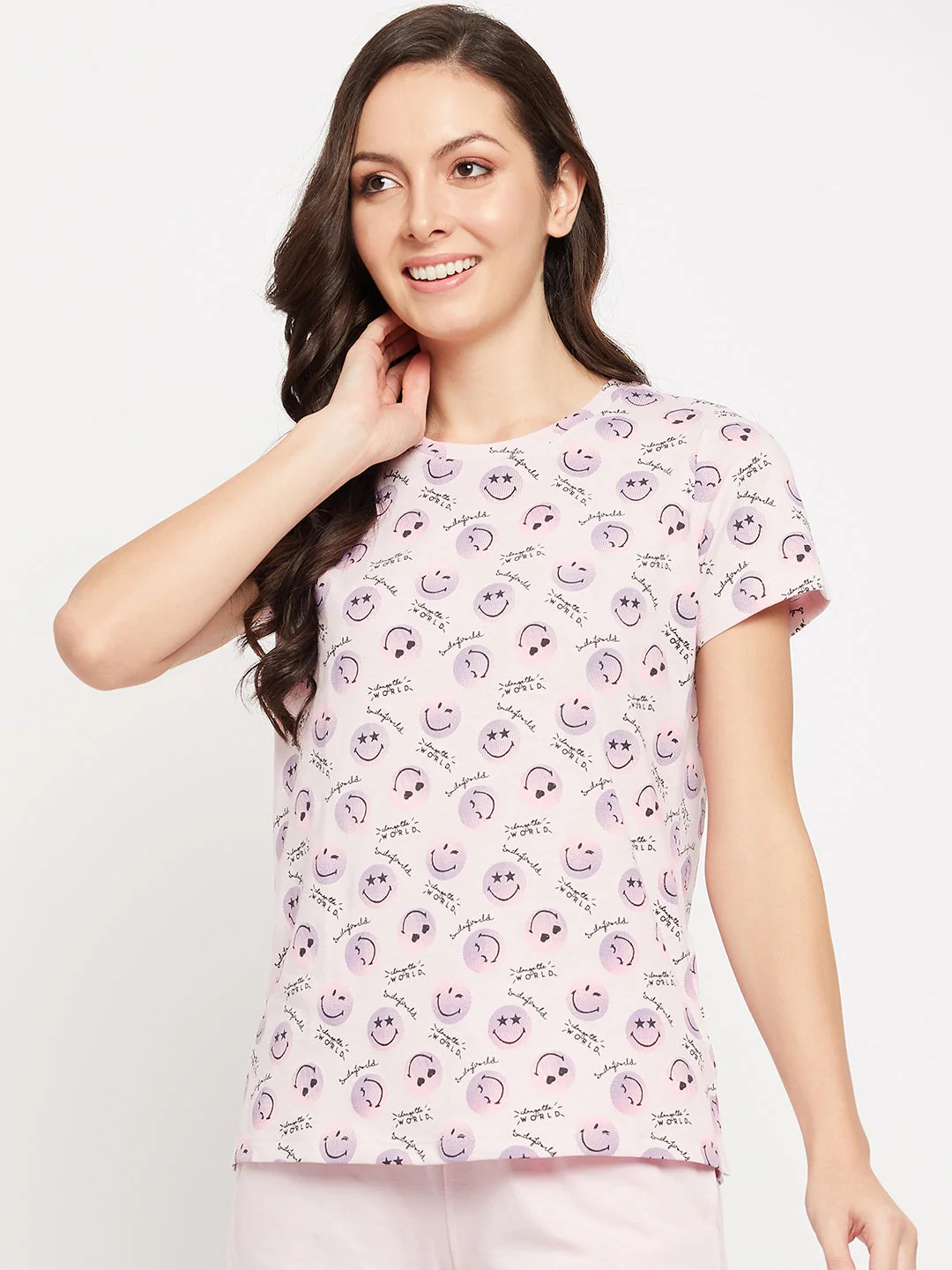 mSECRET Baby Pink Crew Neckline Cotton Nightsuit - Image 3