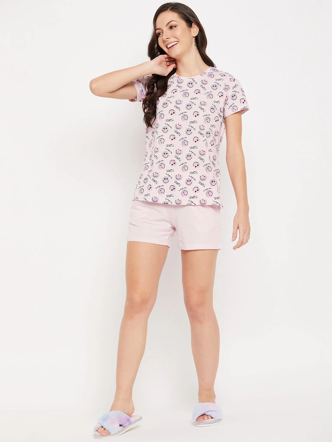 mSECRET Baby Pink Crew Neckline Cotton Nightsuit - Image 4