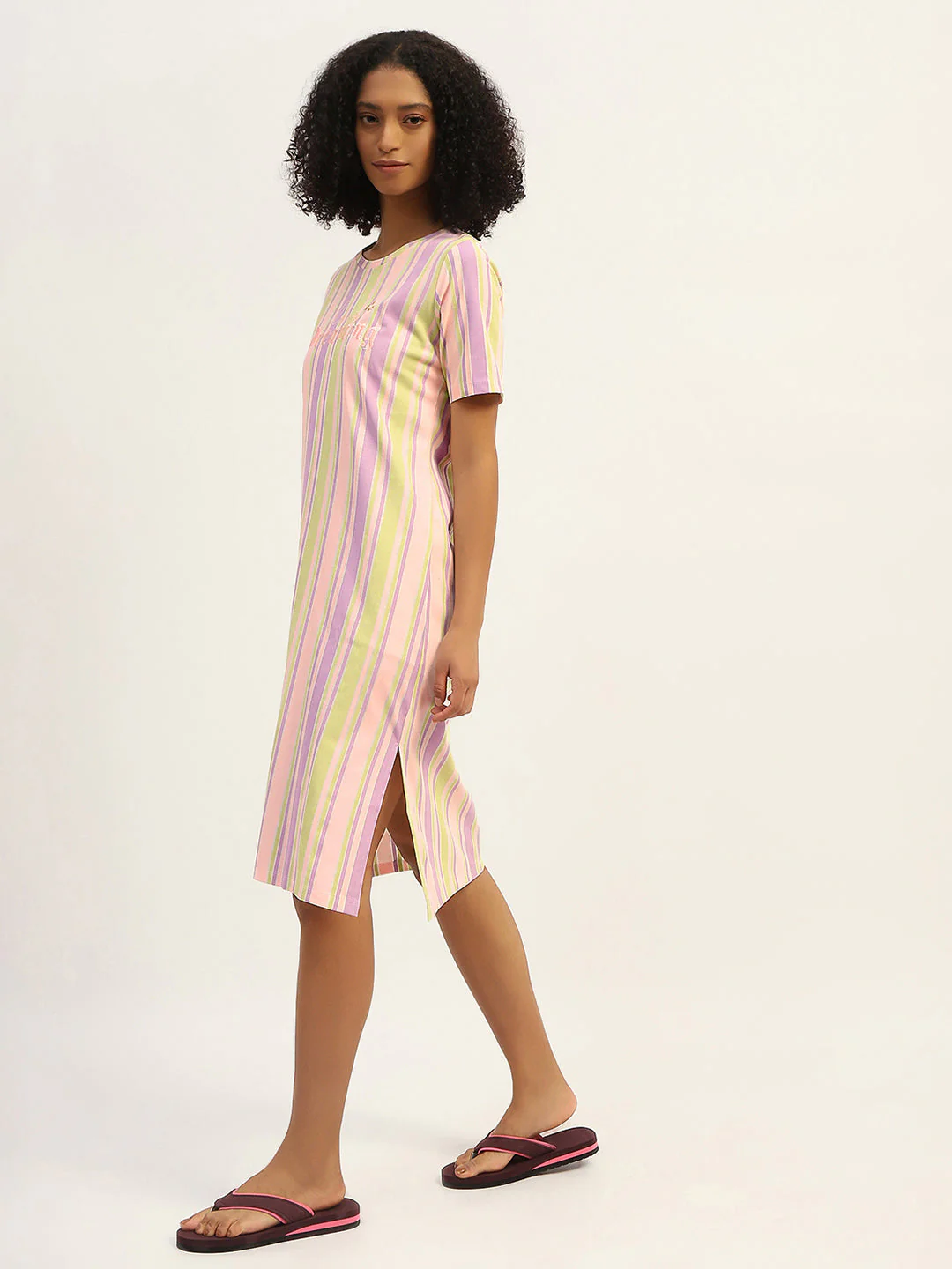 mSECRET Striped Pink Cotton Nightdress - Image 5