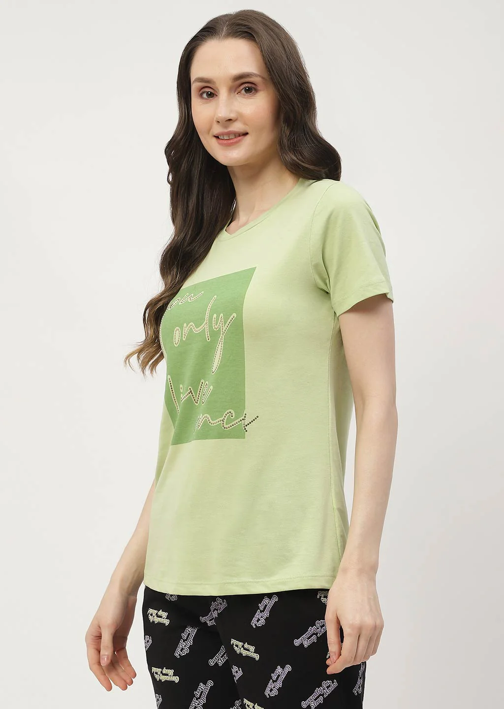 mSECRET Typography Hot Pink & Mint Green Combo T-shirt - Image 3