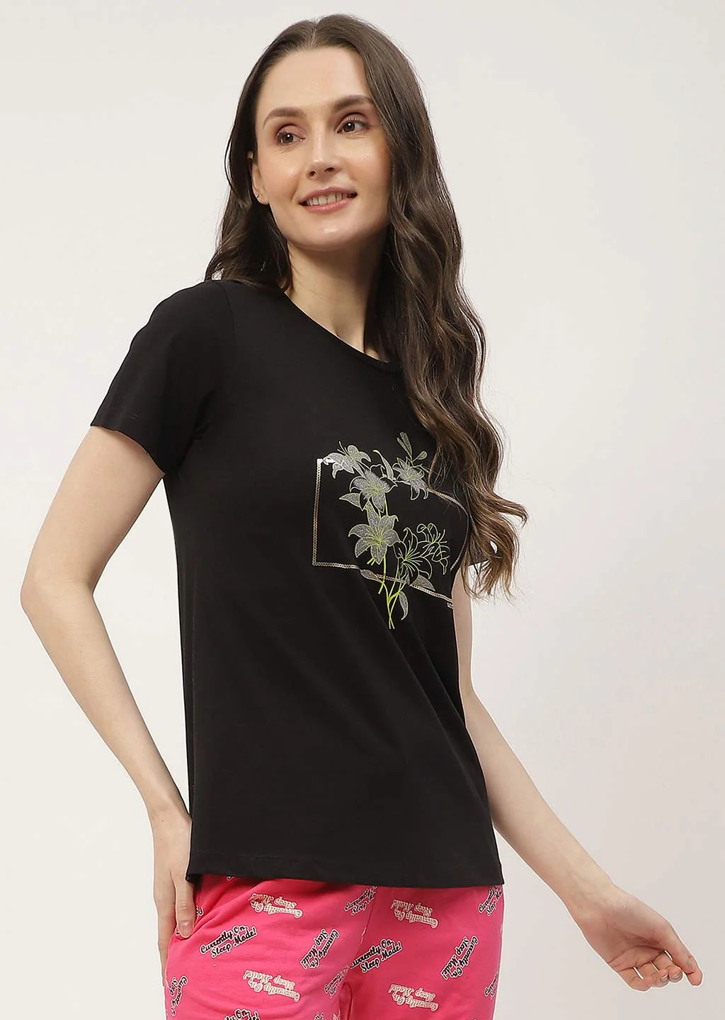 mSECRET Graphic Print Black & White Combo T-shirt - Image 3