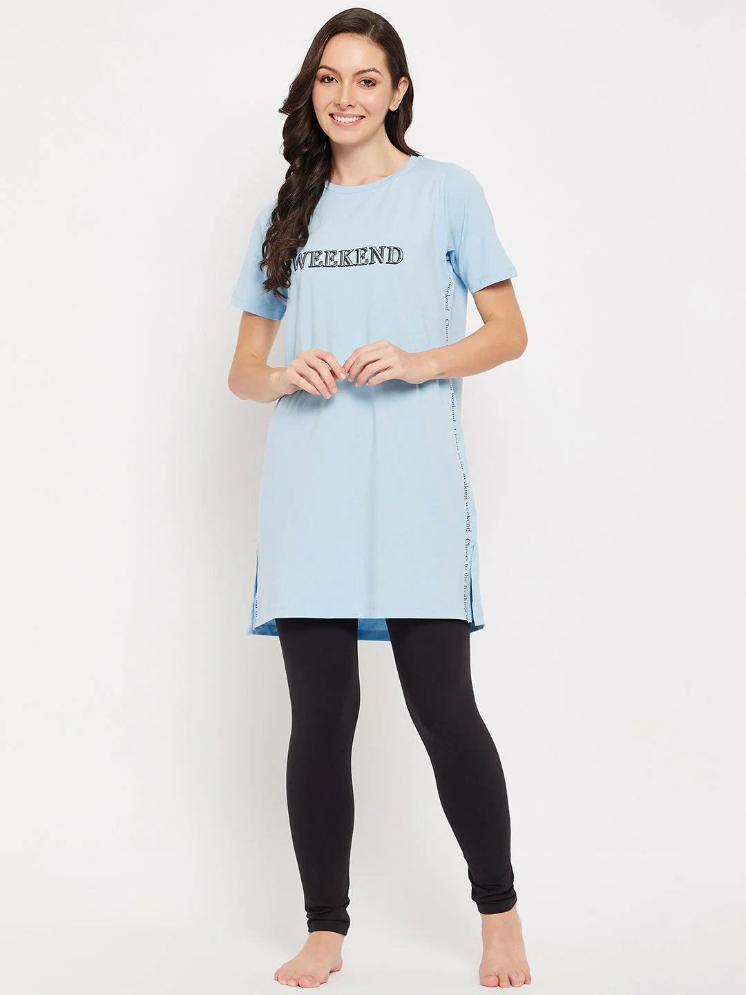 mSECRET Sky Cotton Typography 2 pc Nightsuit - Image 2