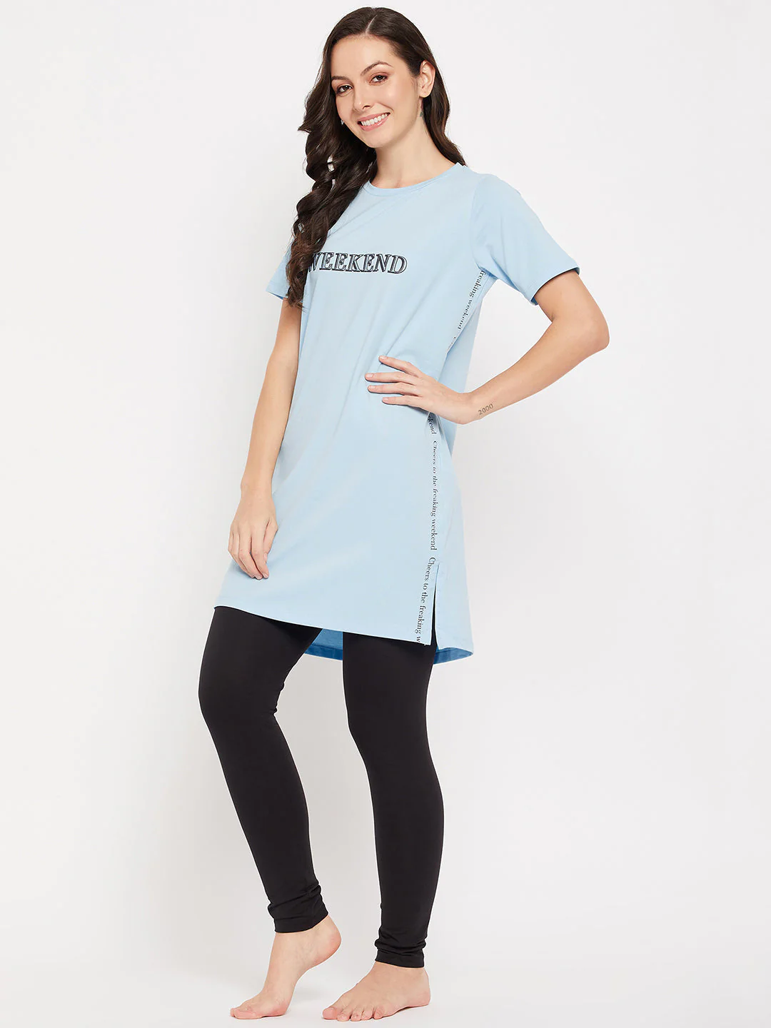 mSECRET Sky Cotton Typography 2 pc Nightsuit - Image 5