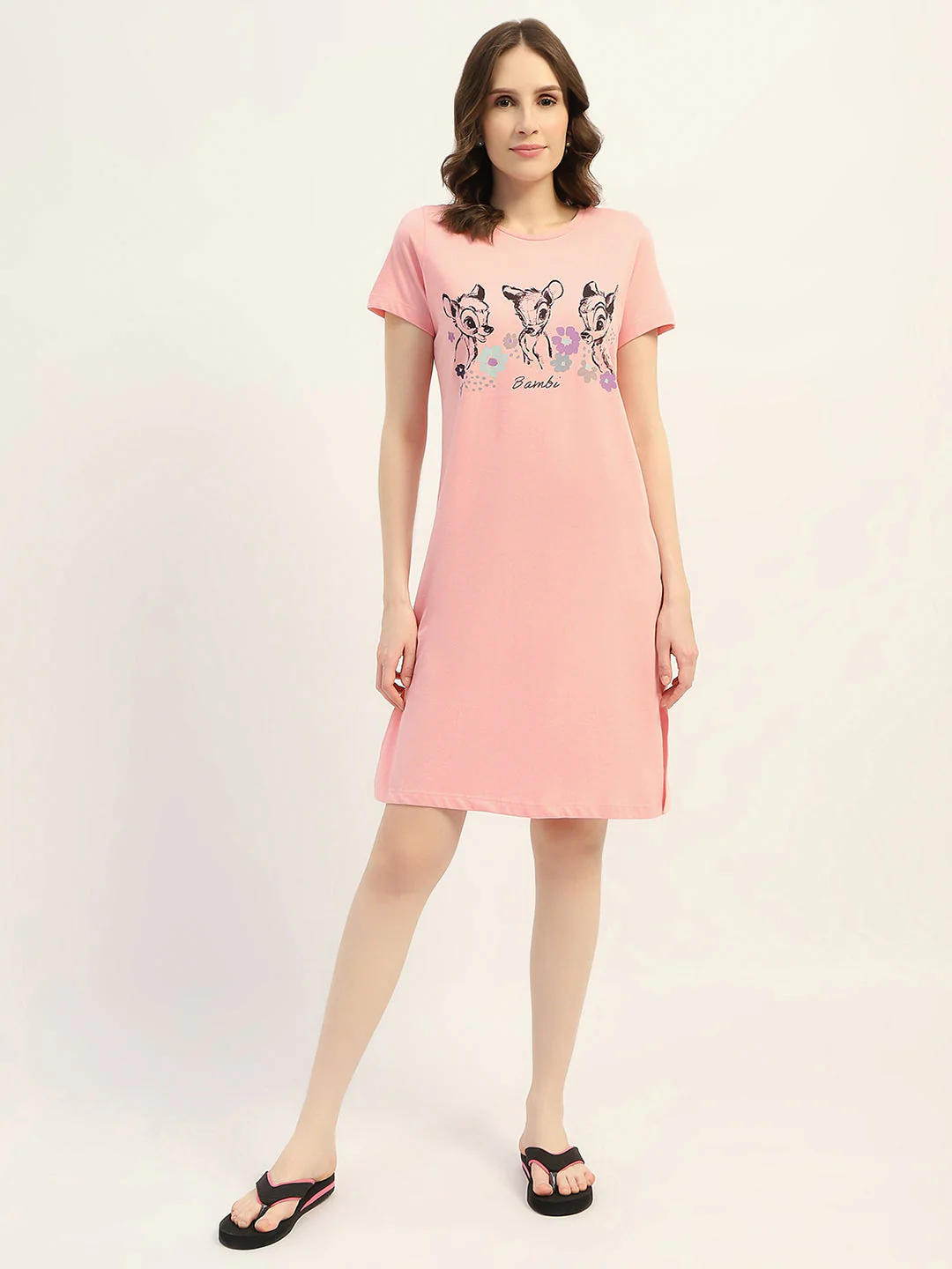 mSECRET Printed Peach Cotton Nightdress - Image 3