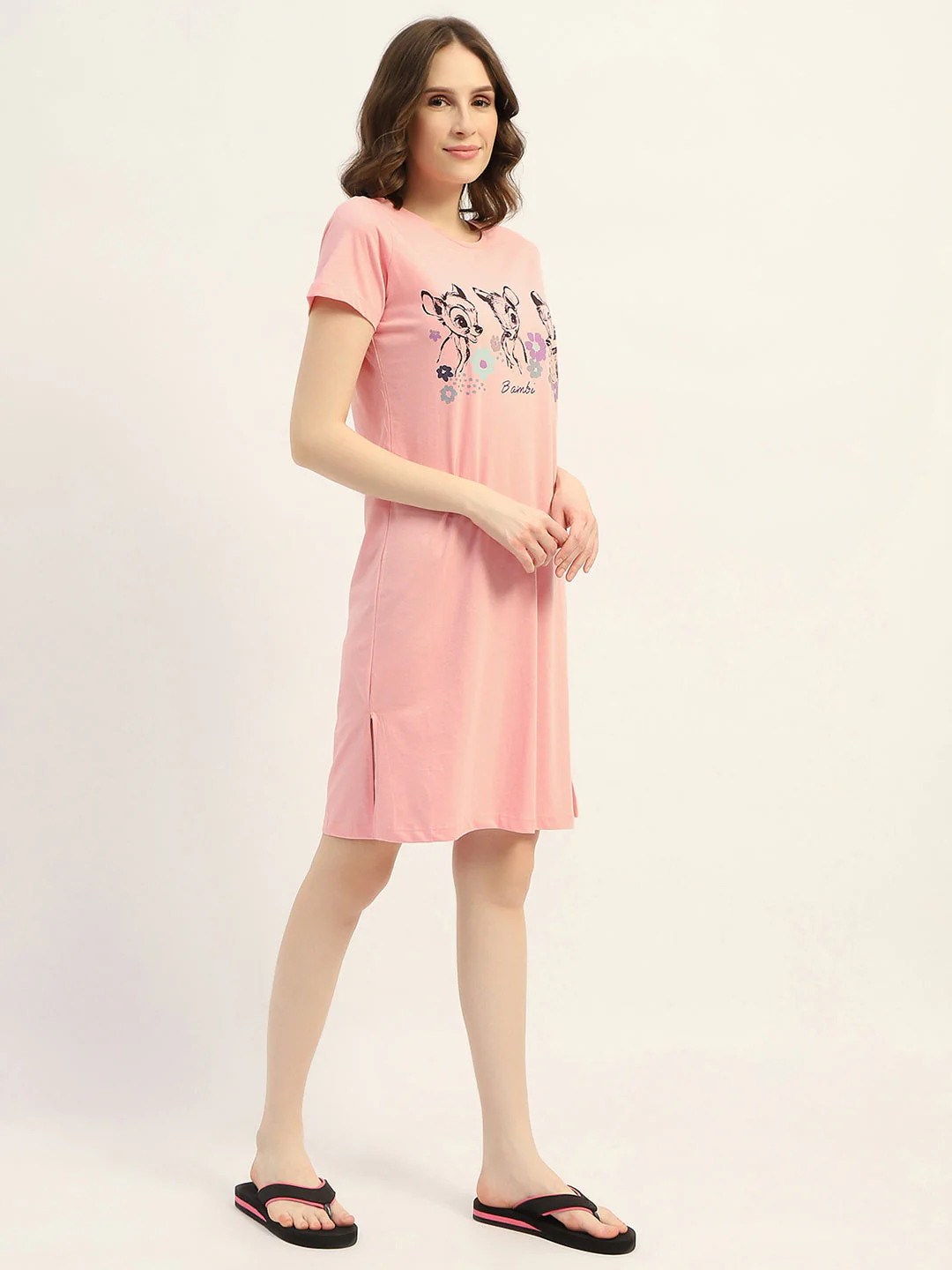 mSECRET Printed Peach Cotton Nightdress - Image 4