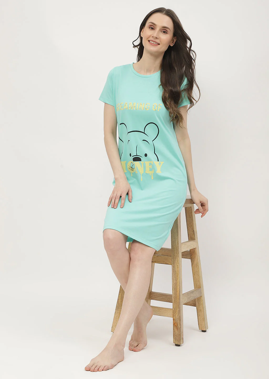 mSECRET Disney Pooh Printed Mint Green Nightdress