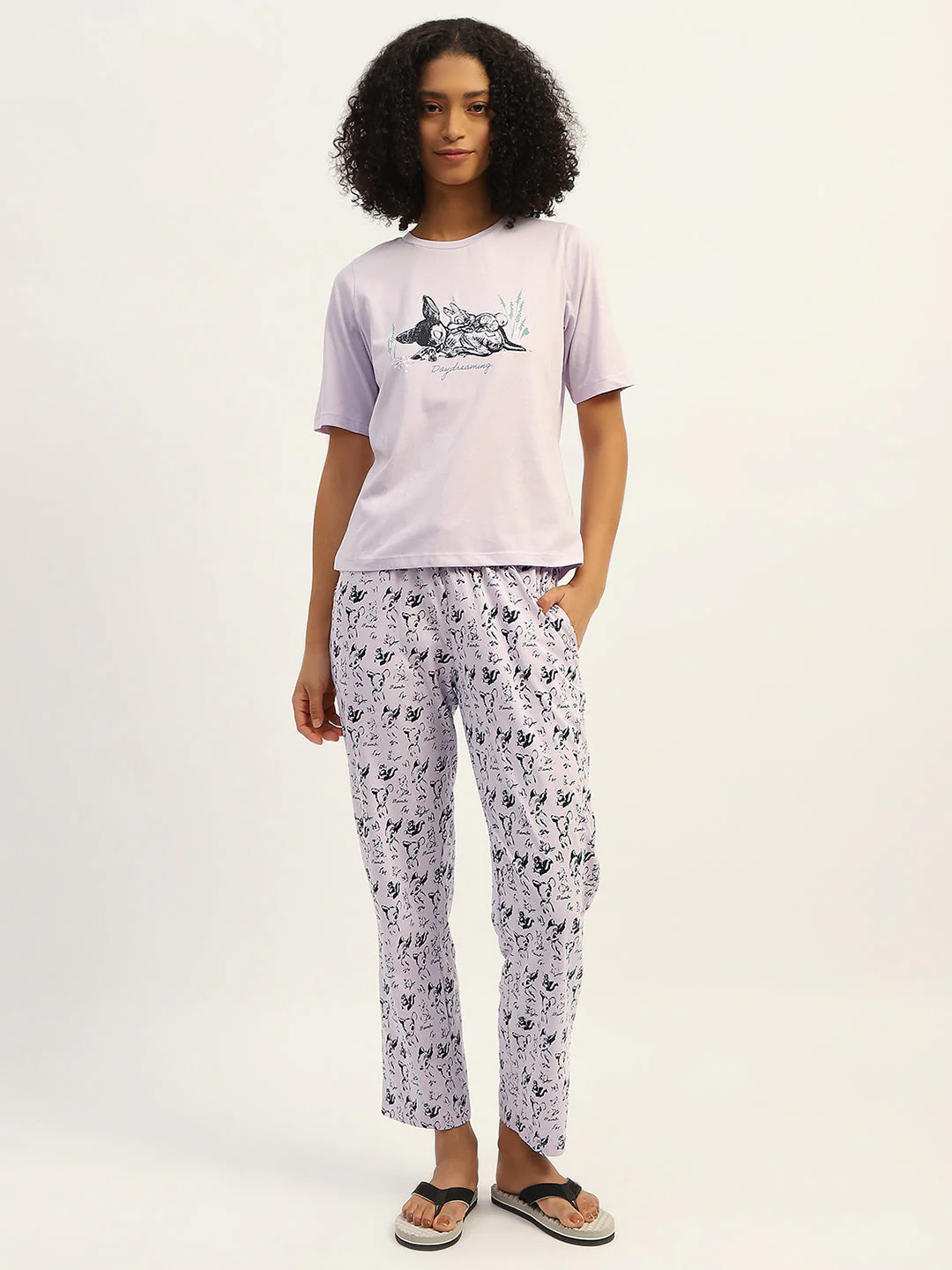 mSECRET Printed Mauve Cotton Nightsuit - Image 3