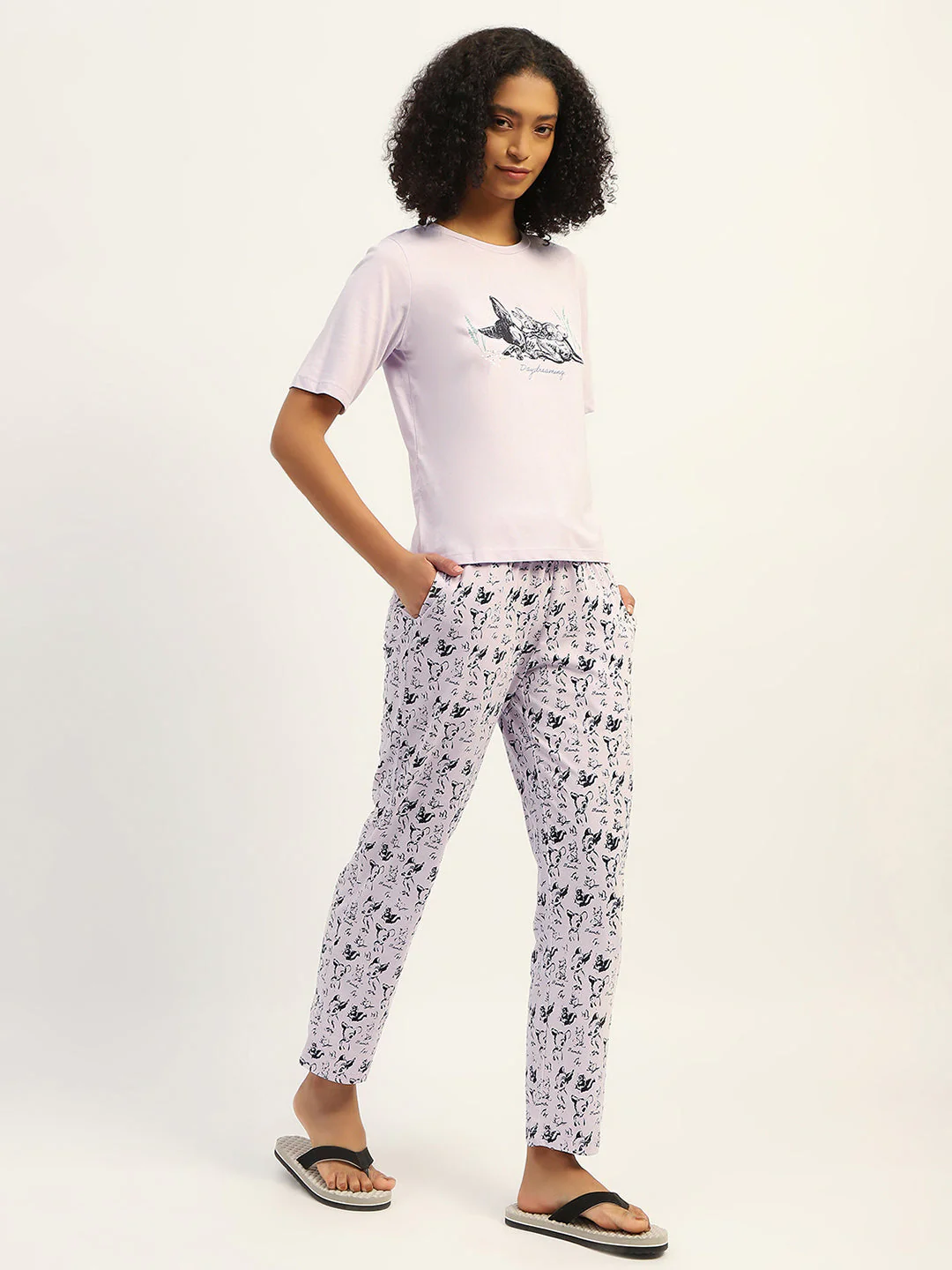 mSECRET Printed Mauve Cotton Nightsuit - Image 4