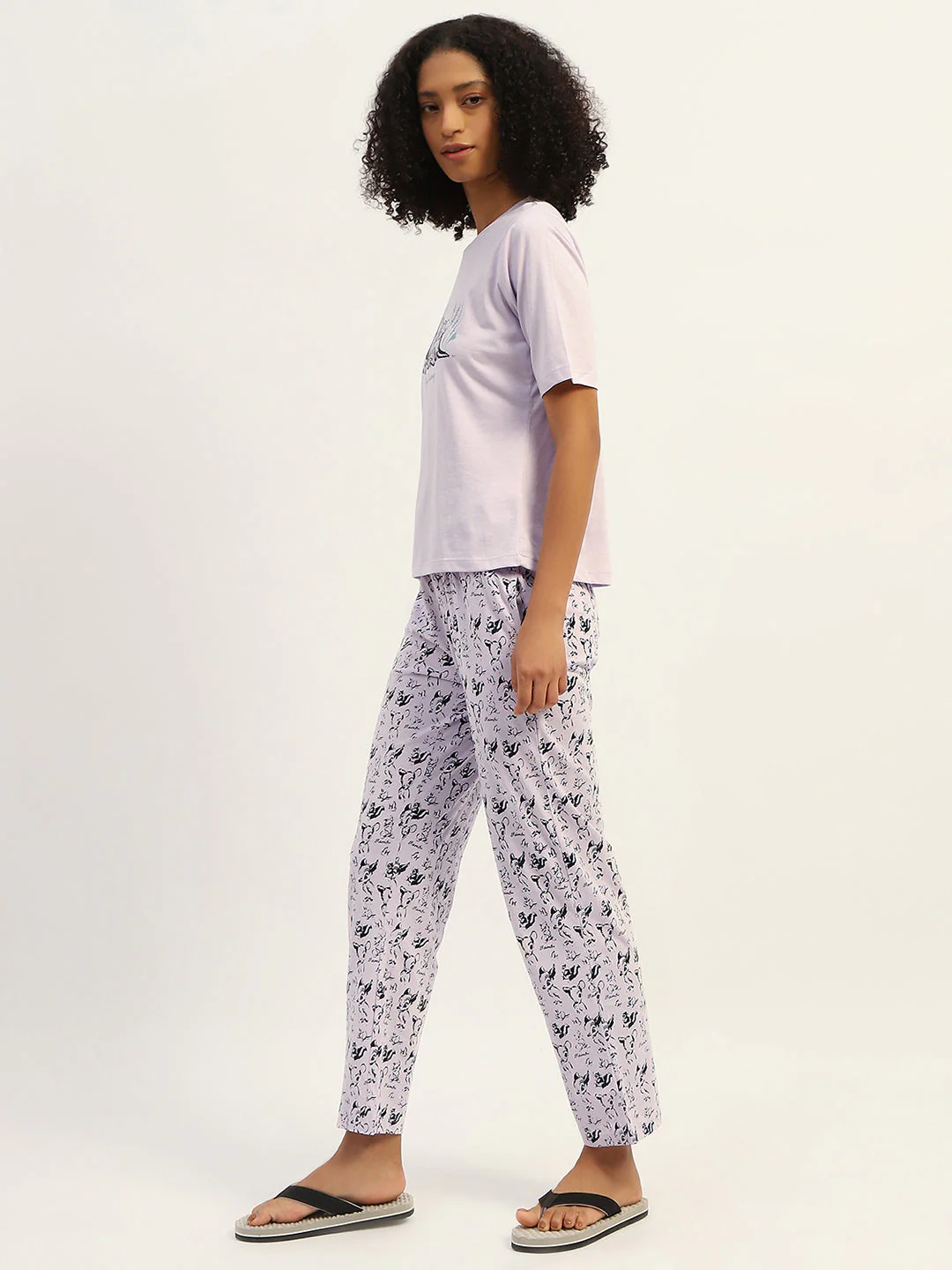mSECRET Printed Mauve Cotton Nightsuit - Image 5