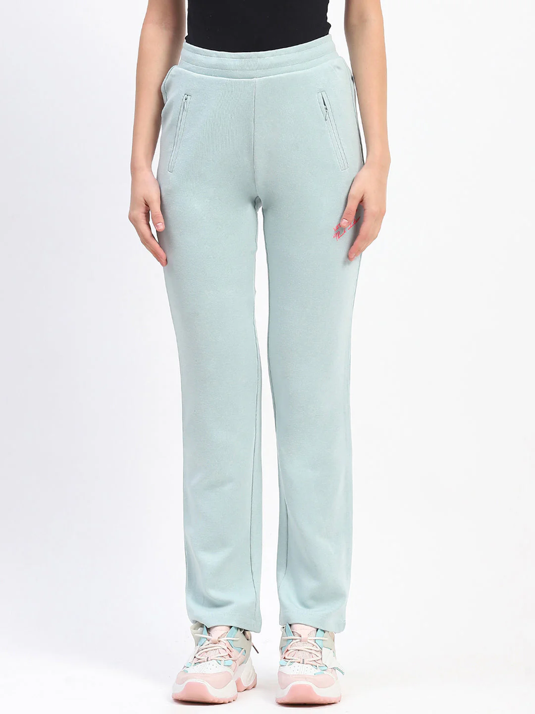 mSECRET Mint Straight-Fit Track Bottoms with Zippered Pockets - Image 2