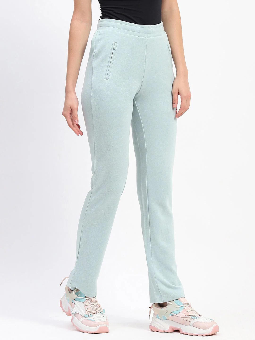 mSECRET Mint Straight-Fit Track Bottoms with Zippered Pockets - Image 3