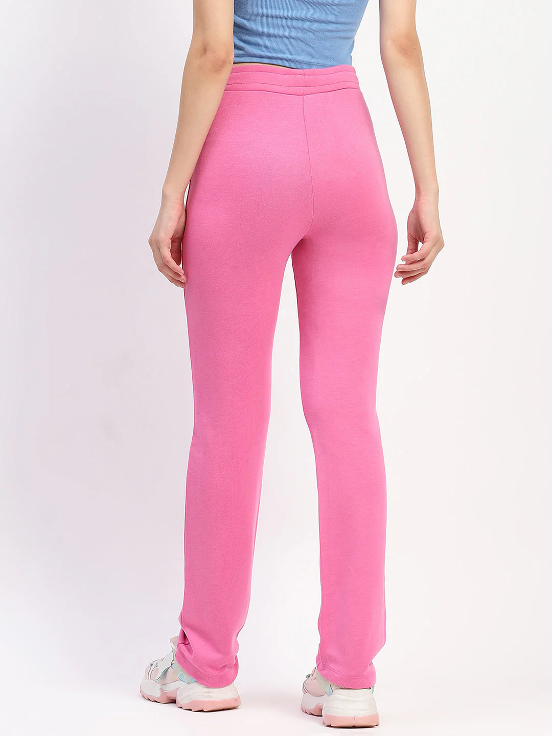 mSECRET Typography Detailing Straight leg Front Zipper Pink Track Bottoms - Image 5