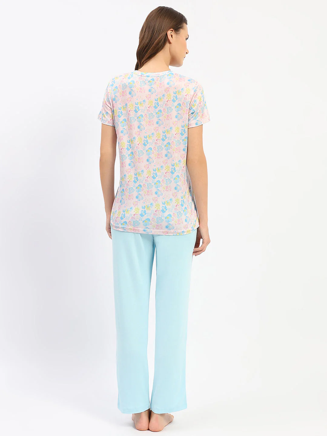 mSECRET Abstract Print Blue Two Piece Nightsuit - Image 5