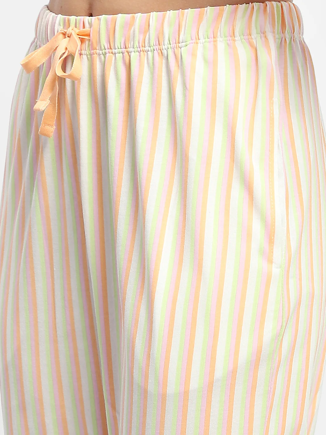 Msecret Striped Orange Two Piece Nightsuit - Image 6