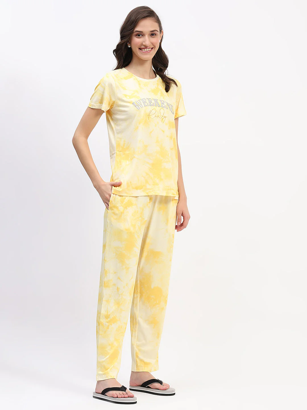 mSECRET Yellow Tie-Dye Nightsuit Set - Image 4