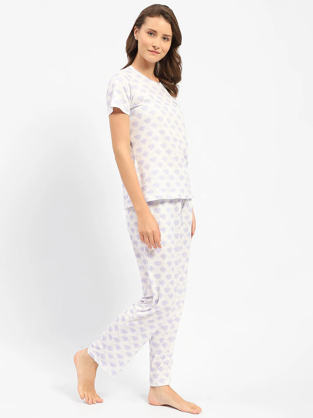 mSECRET Regular Printed Mauve Fit NIghtsuit Set - Image 4