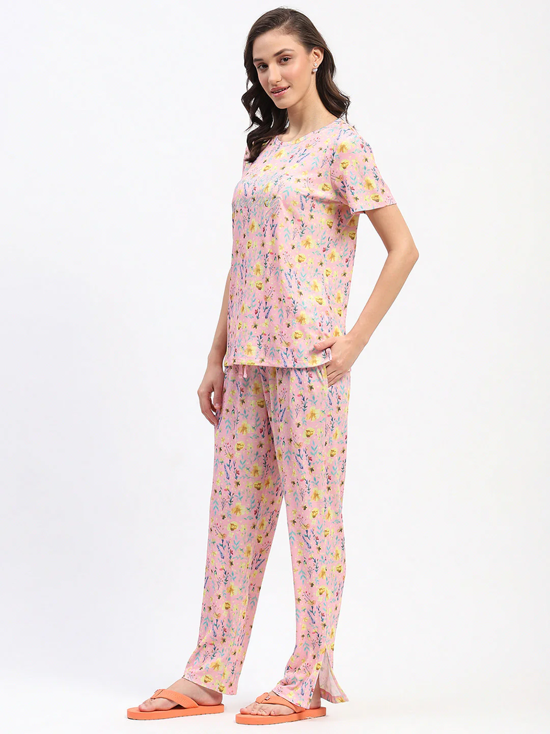 mSECRET Floral Print Peach Night Suit - Image 5