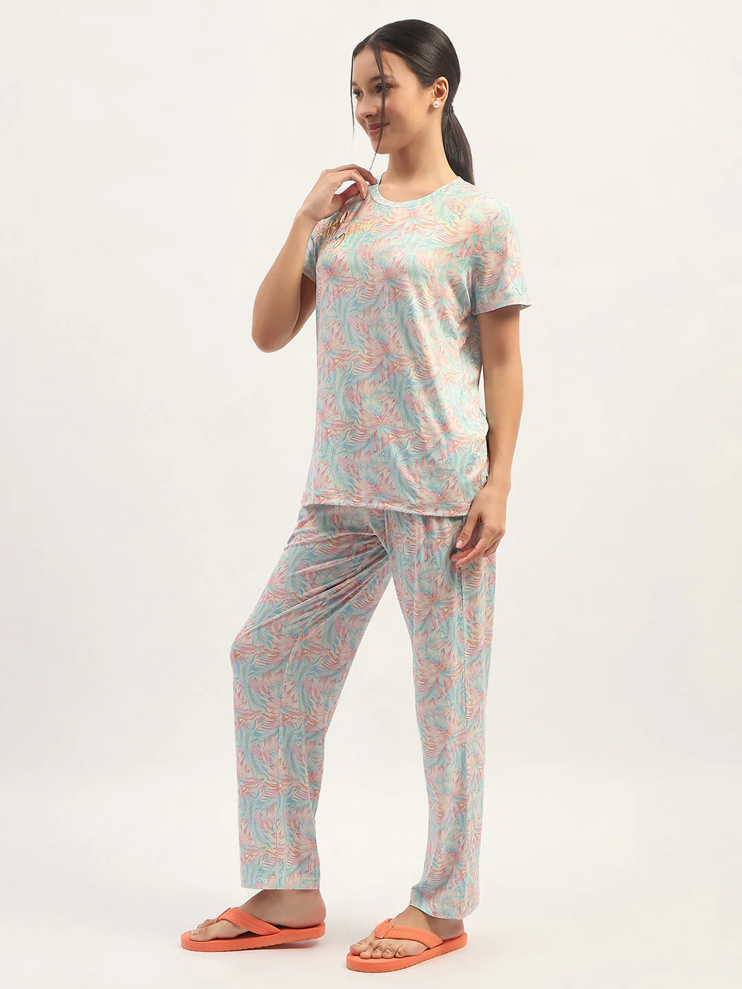 mSECRET Printed Mint Nightsuit Set - Image 5