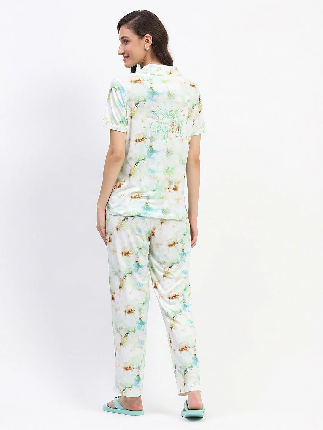 mSECRET Short Sleeve Tie-Dye Mint Pajama Set - Image 6