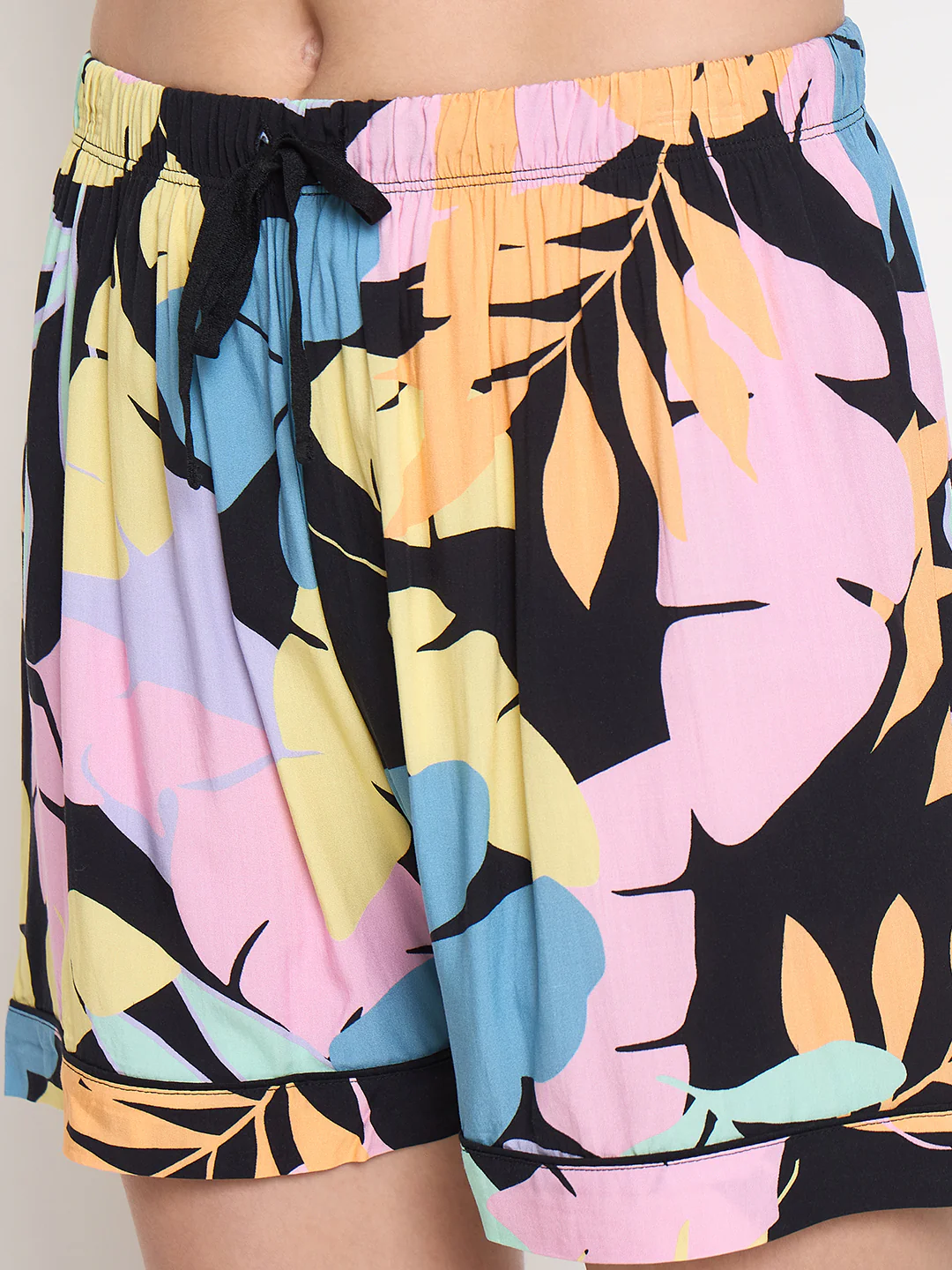 mSECRET Botanical Print Top and Shorts Black Nightsuit - Image 8