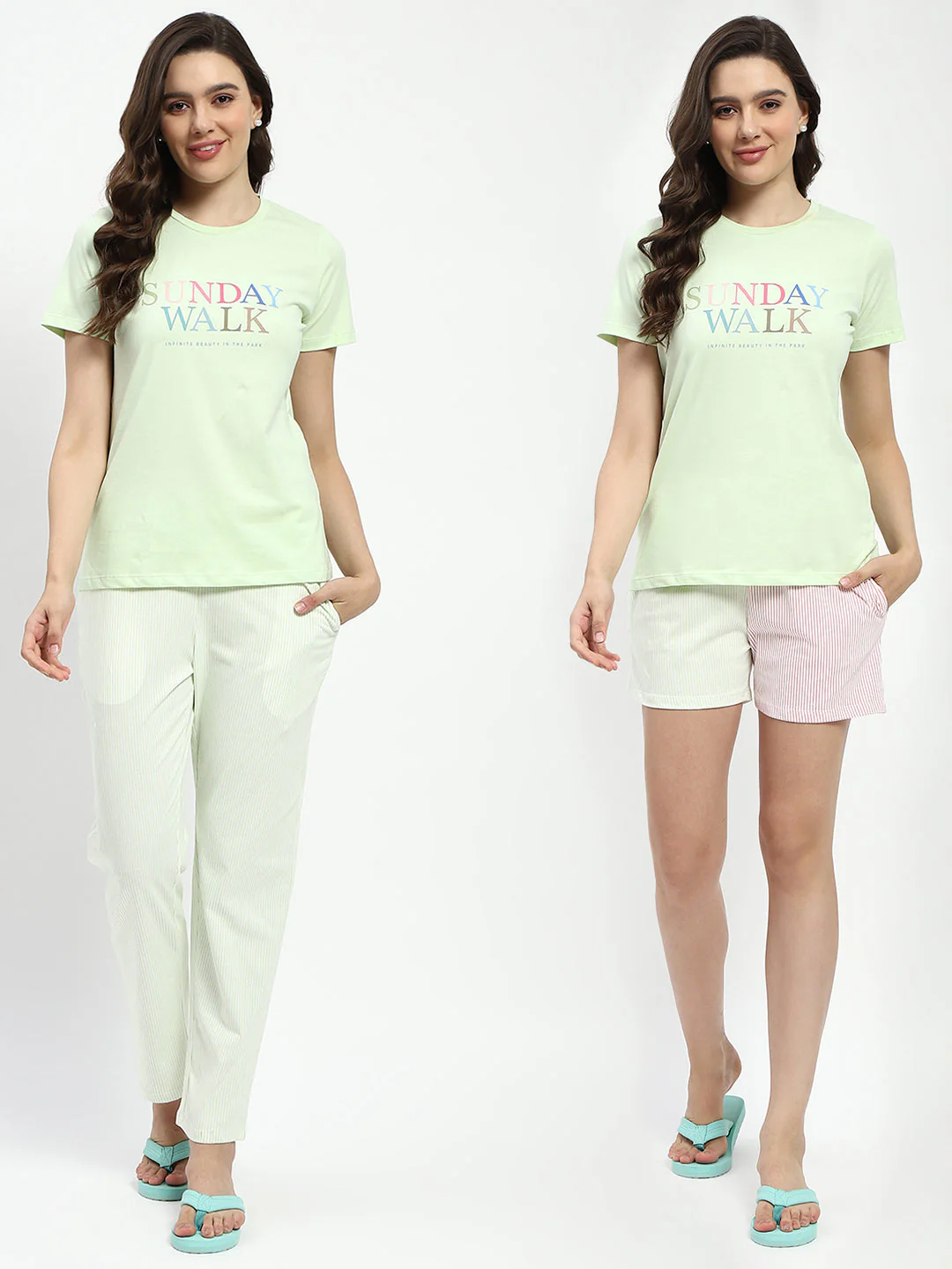 mSECRET 3 Piece Lime Green Cotton Nightsuit - Image 2