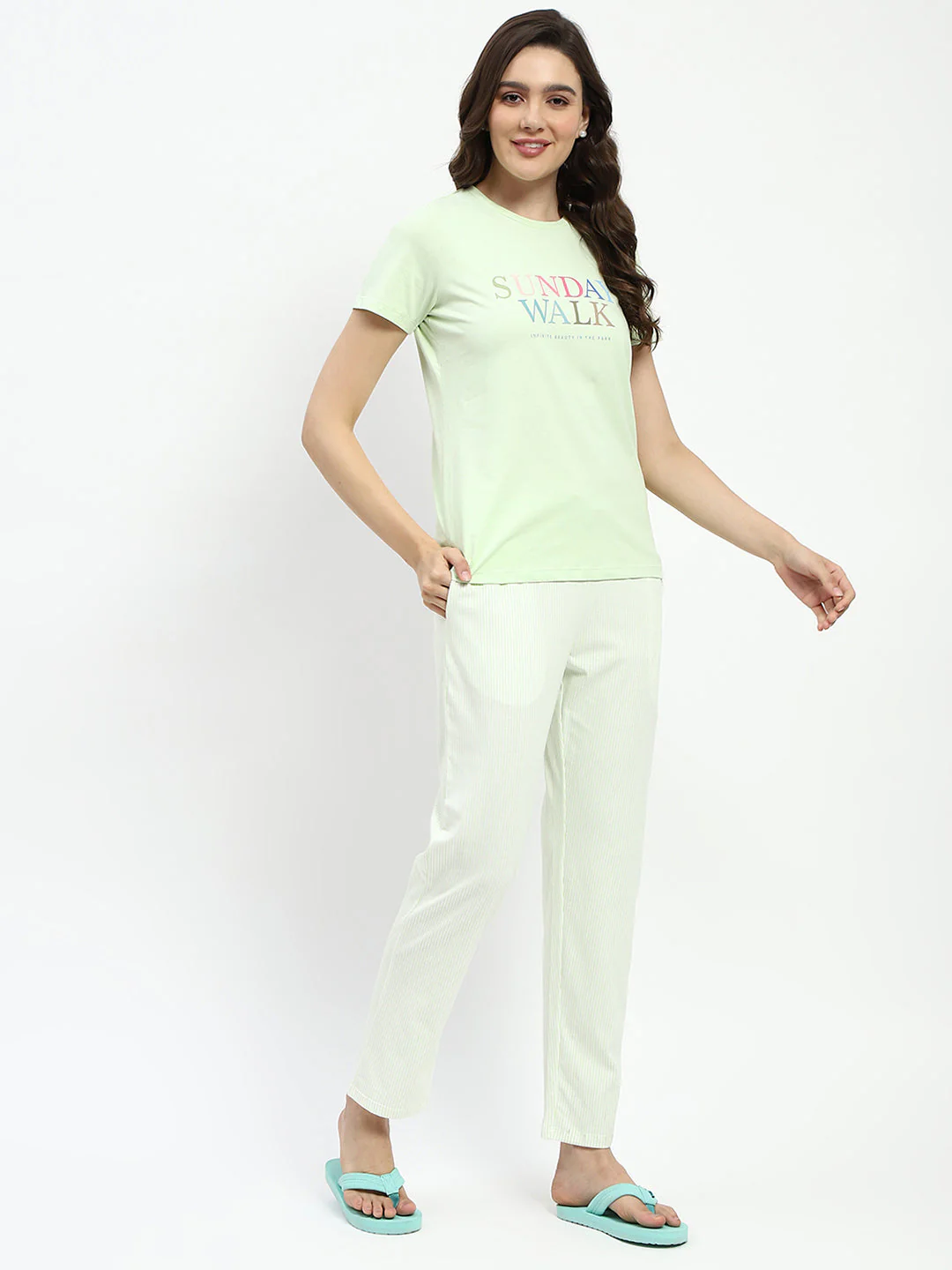 mSECRET 3 Piece Lime Green Cotton Nightsuit - Image 4