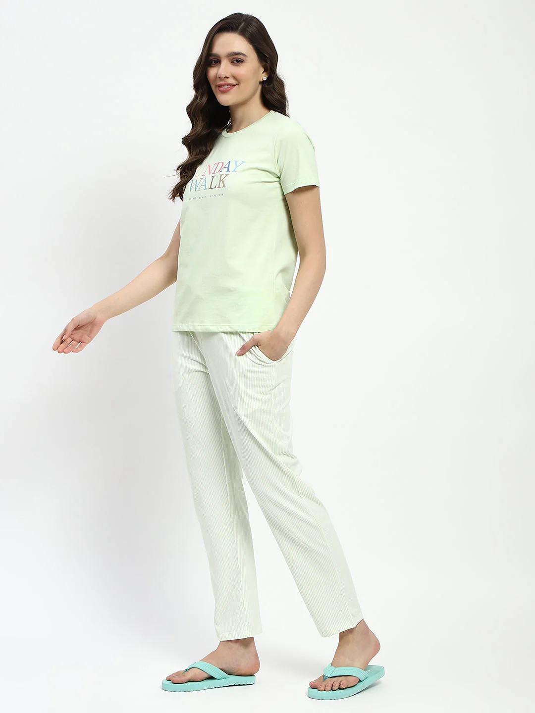 mSECRET 3 Piece Lime Green Cotton Nightsuit - Image 5