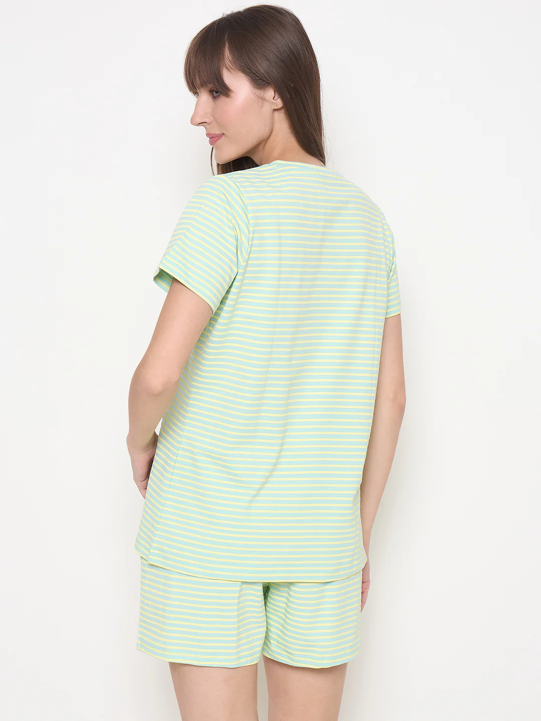 mSECRET Printed Top, Shorts and Bottoms Mint Green Night Suit - Image 7