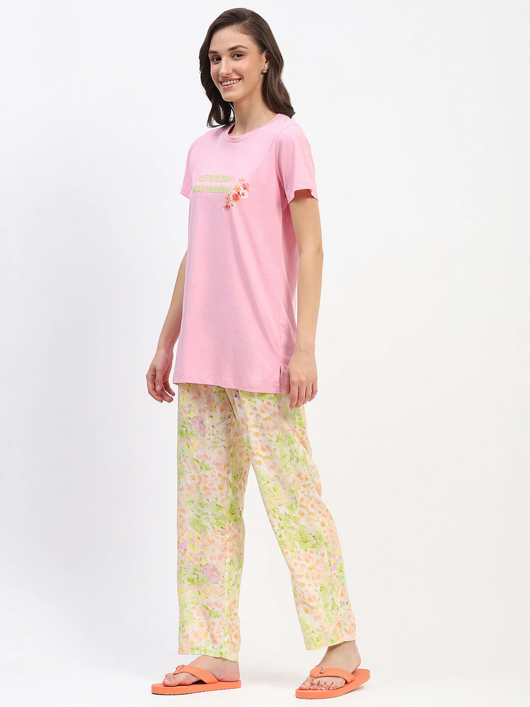 mSECRET Pink Graphic Tee and Floral Print Pajama Set - Image 5