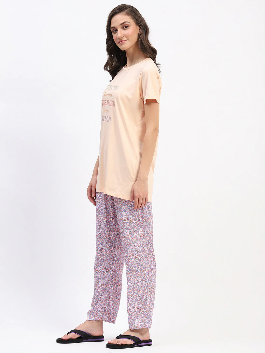 mSECRET Graphic Tee and Printed Pajama Night suit Set - Image 5