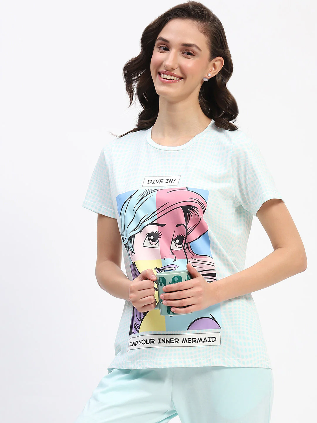 mSECRET Disney Ariel Print Aqua Night Suit - Image 3