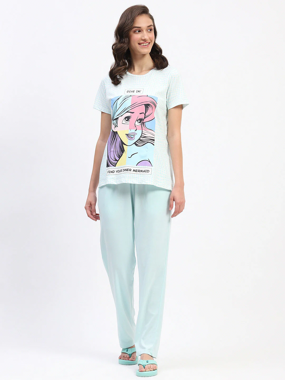 mSECRET Disney Ariel Print Aqua Night Suit - Image 4
