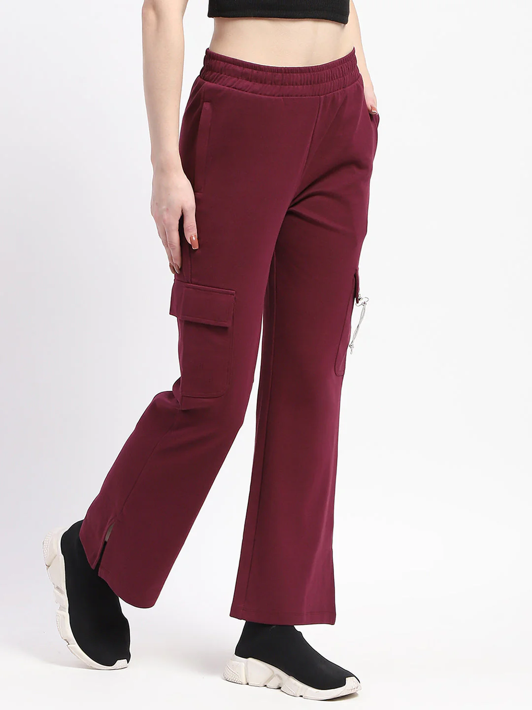mSECRET Purple Wide-Leg Cotton Track Bottom - Image 3