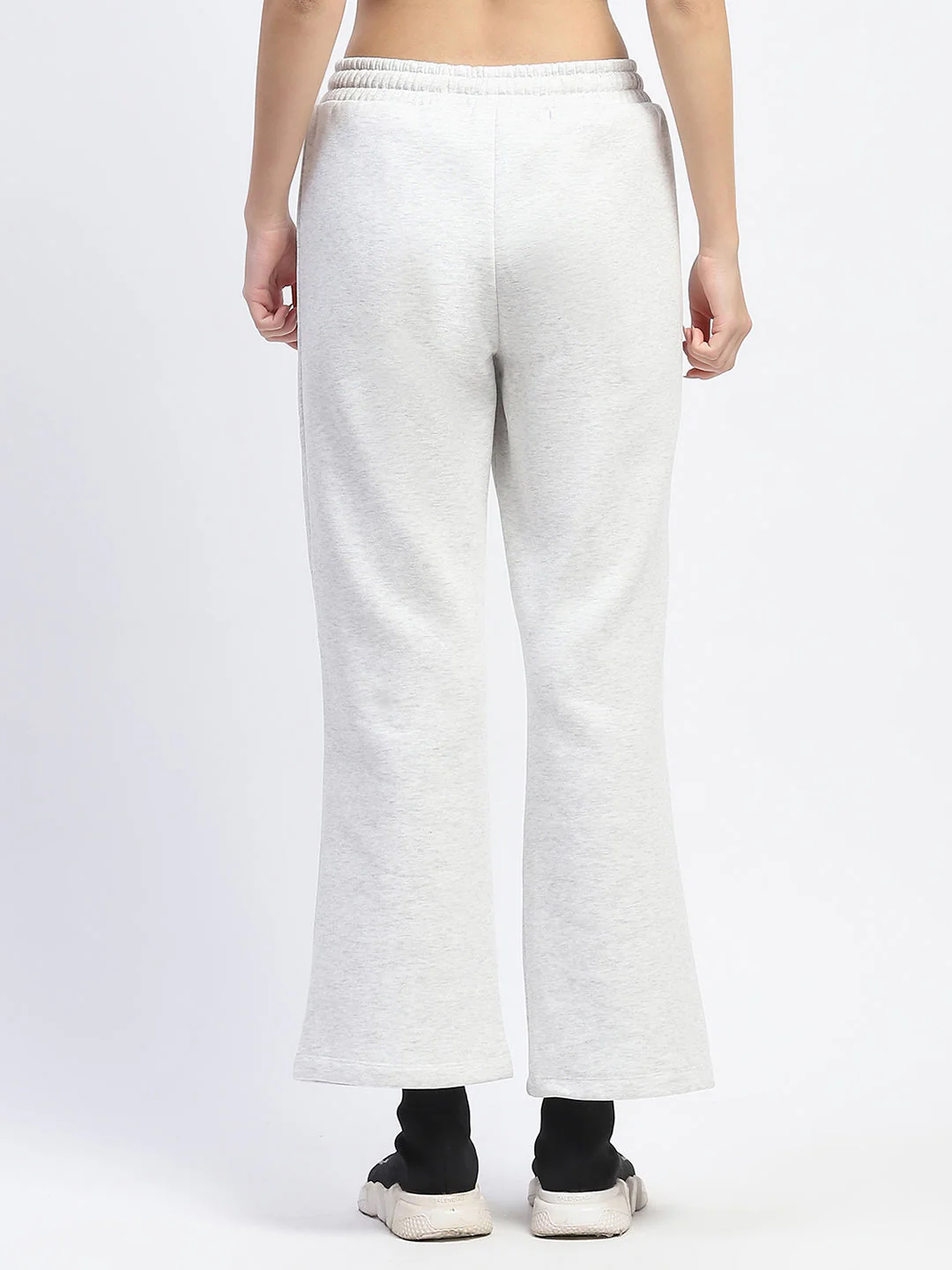 mSECRET Cotton Blend Typography Detailed Wide Leg Ecru Track Bottom - Image 5